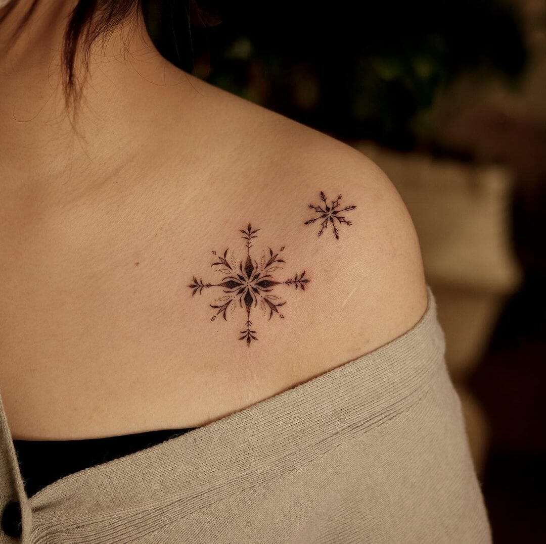 50 Stunning Snowflake Tattoo Designs To Chill Your Winters  Psycho Tats