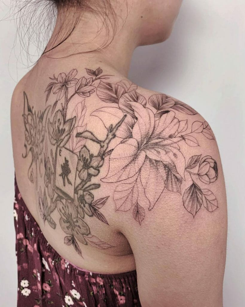 Shoulder Stargazer Lily Tattoos