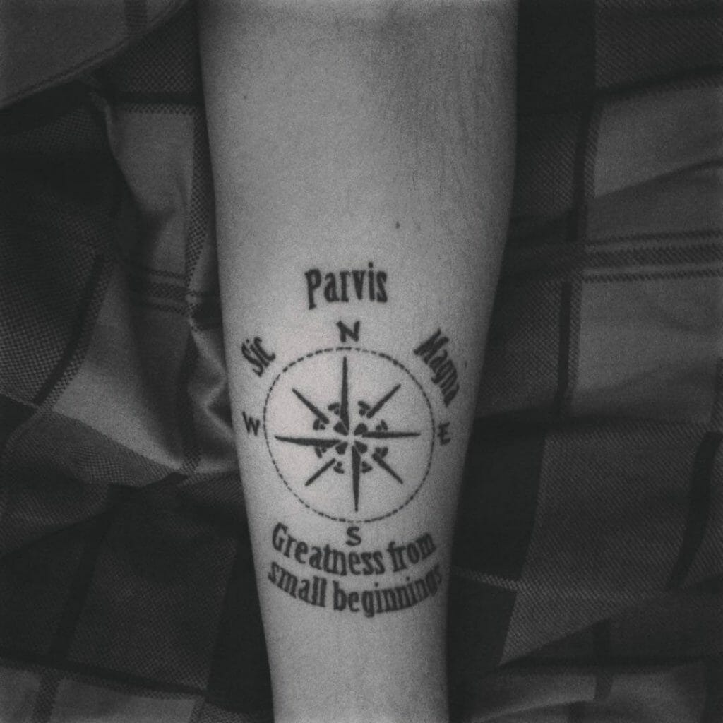 Sic Parvis Magna Compass For Arms
