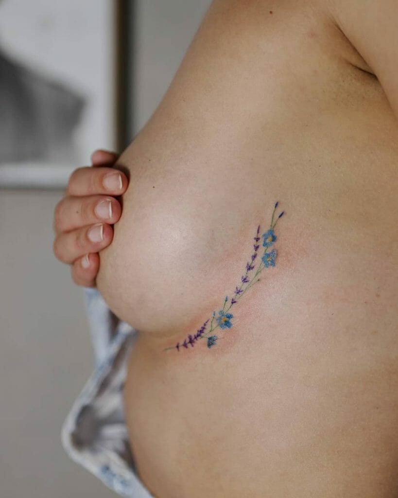 Side Boob Flower Tattoo