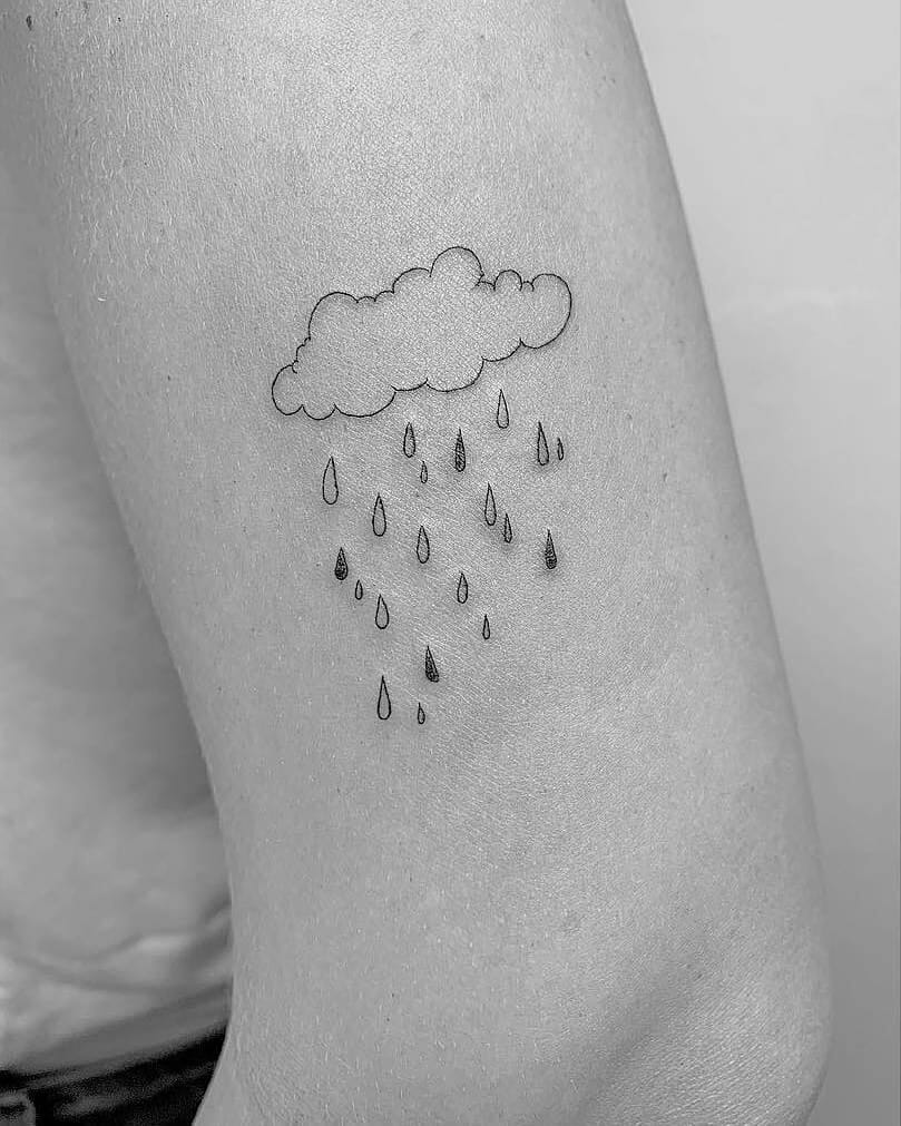 Silver Lining Rain Tattoo