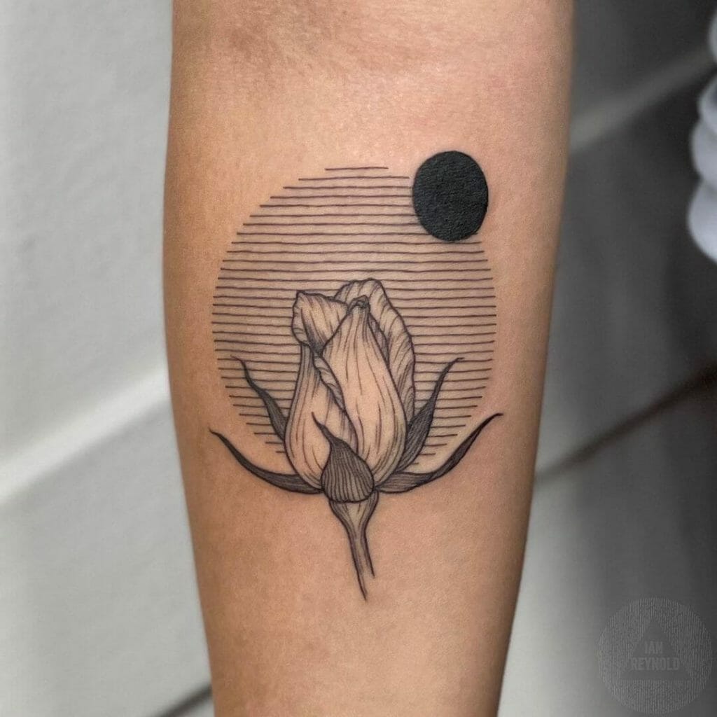 Simple And Aesthetic Rose Bud Tattoos