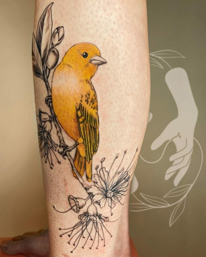 Simple Canary Forearm Tattoo