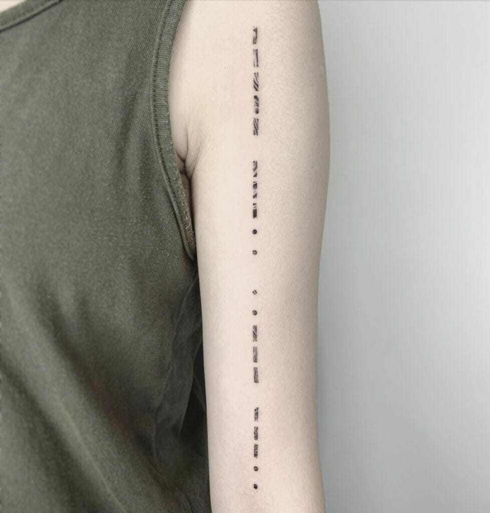 Simple Message In Morse Code Tattoo