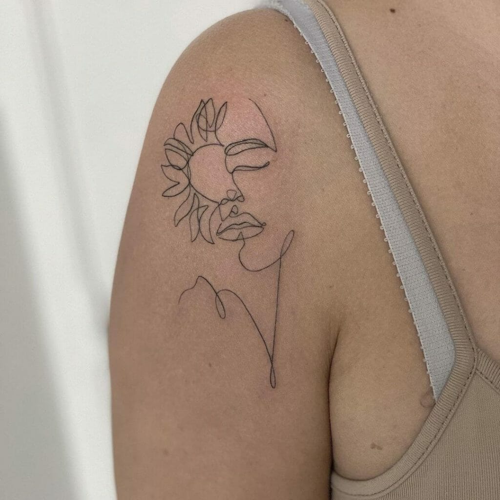 Single Line Portrait Tattoo