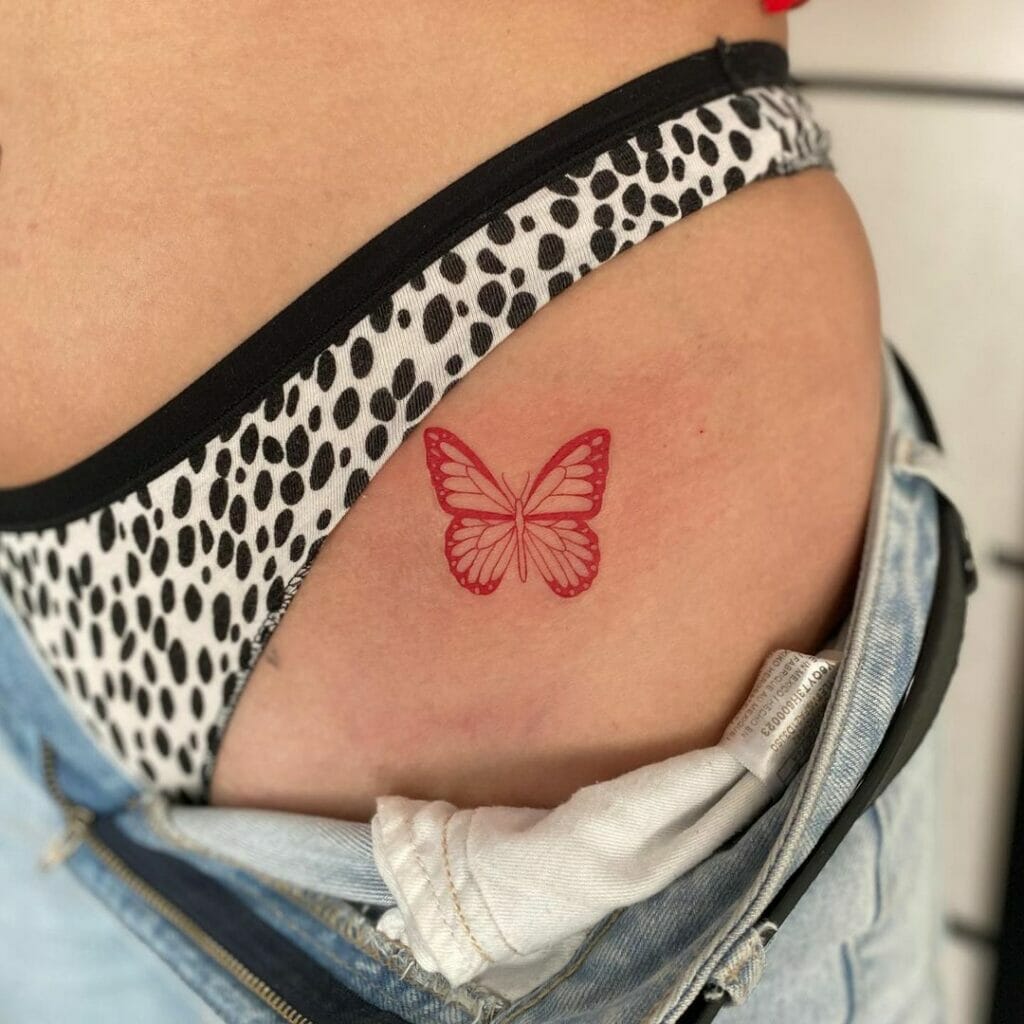 Small Red Butterfly Tattoo