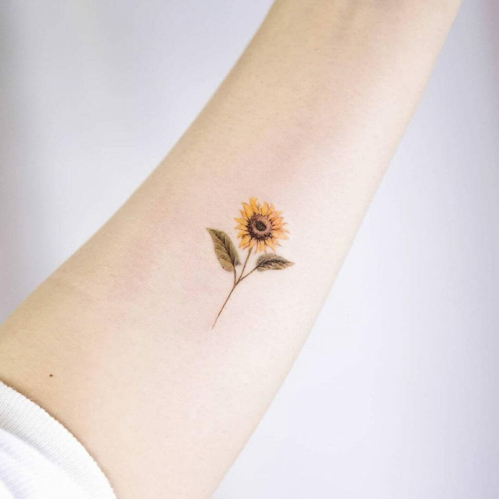Small Sunflower Tattoo On Hand
