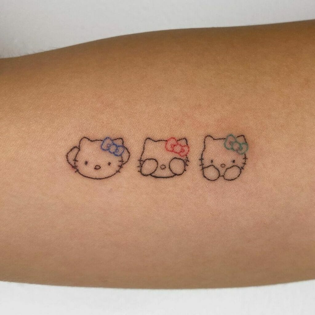 Small Tri Hello Kitty Tattoo