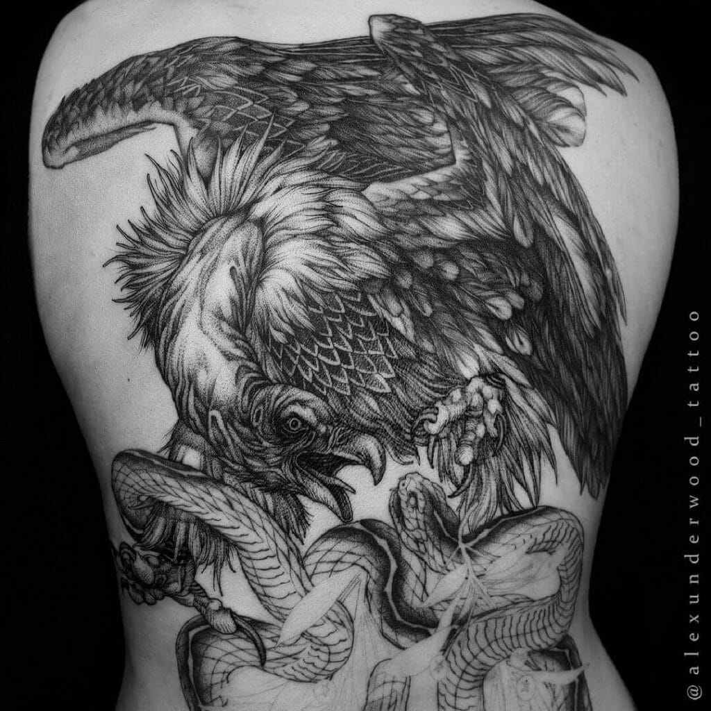 Snake And Vulture Tattoo