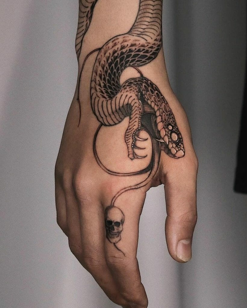 Snake Skeleton Arm Tattoo