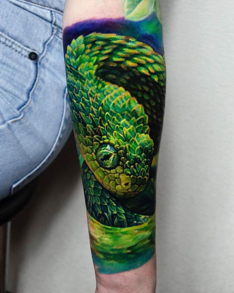 Snake Tattoo For Bold And Radiant Colour Lovers