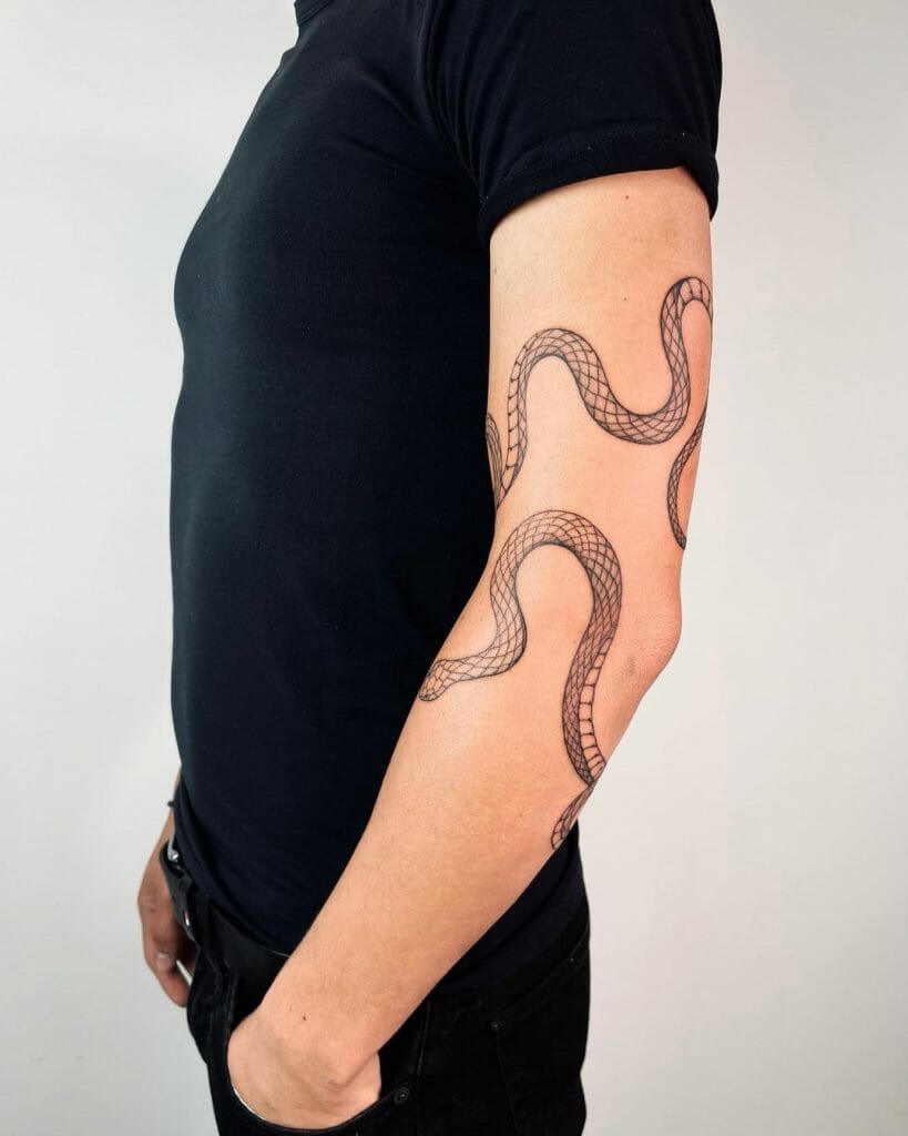 Snake Wrapping Around Arm Tattoo