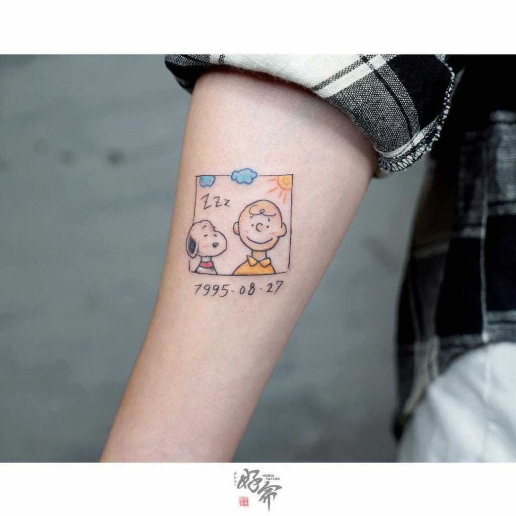 Snoopy And Charlie Brown Tattoo