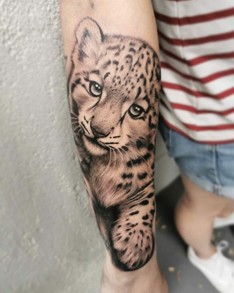 Snow Leopard Cub Tattoo