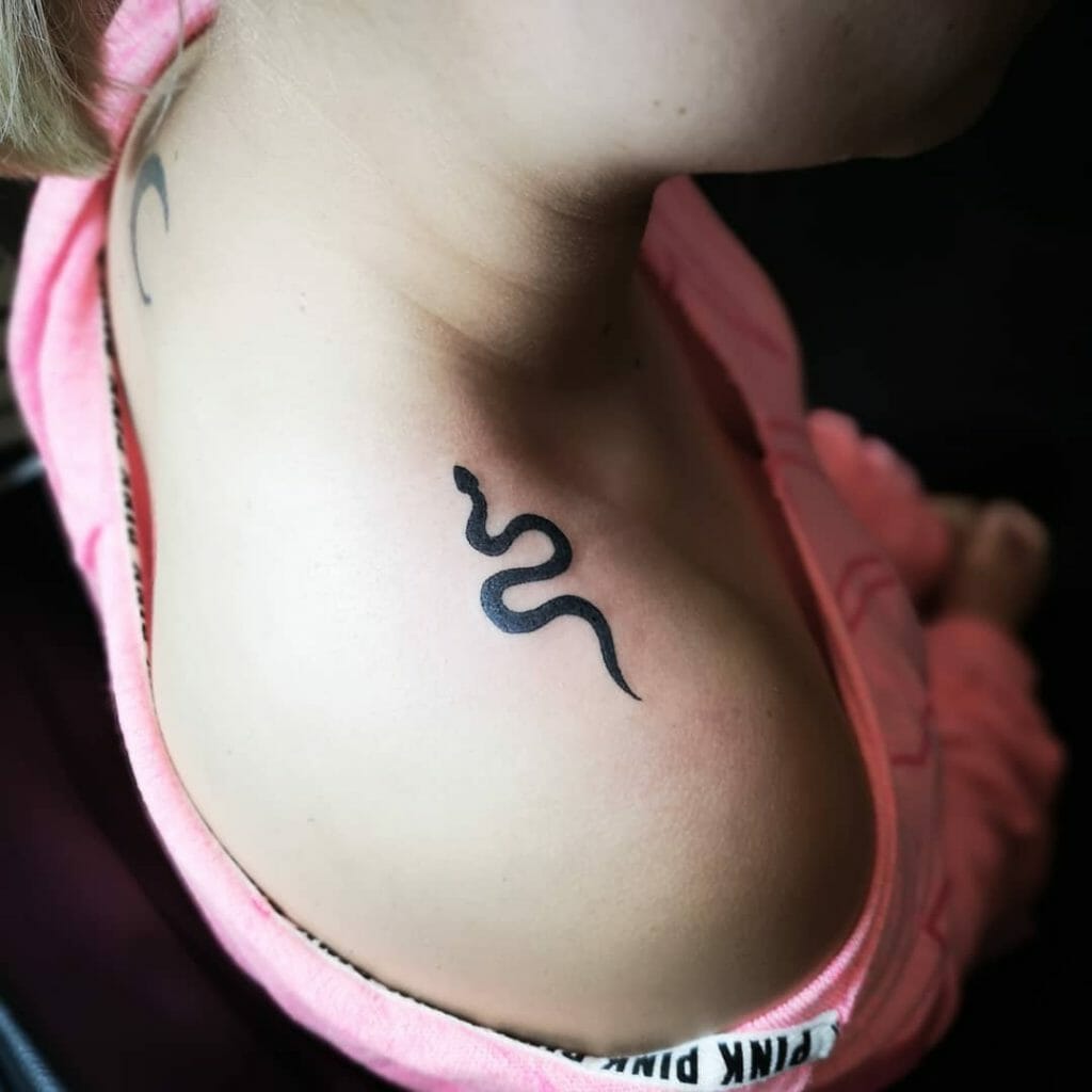 Solid Black Small Snake Tattoo