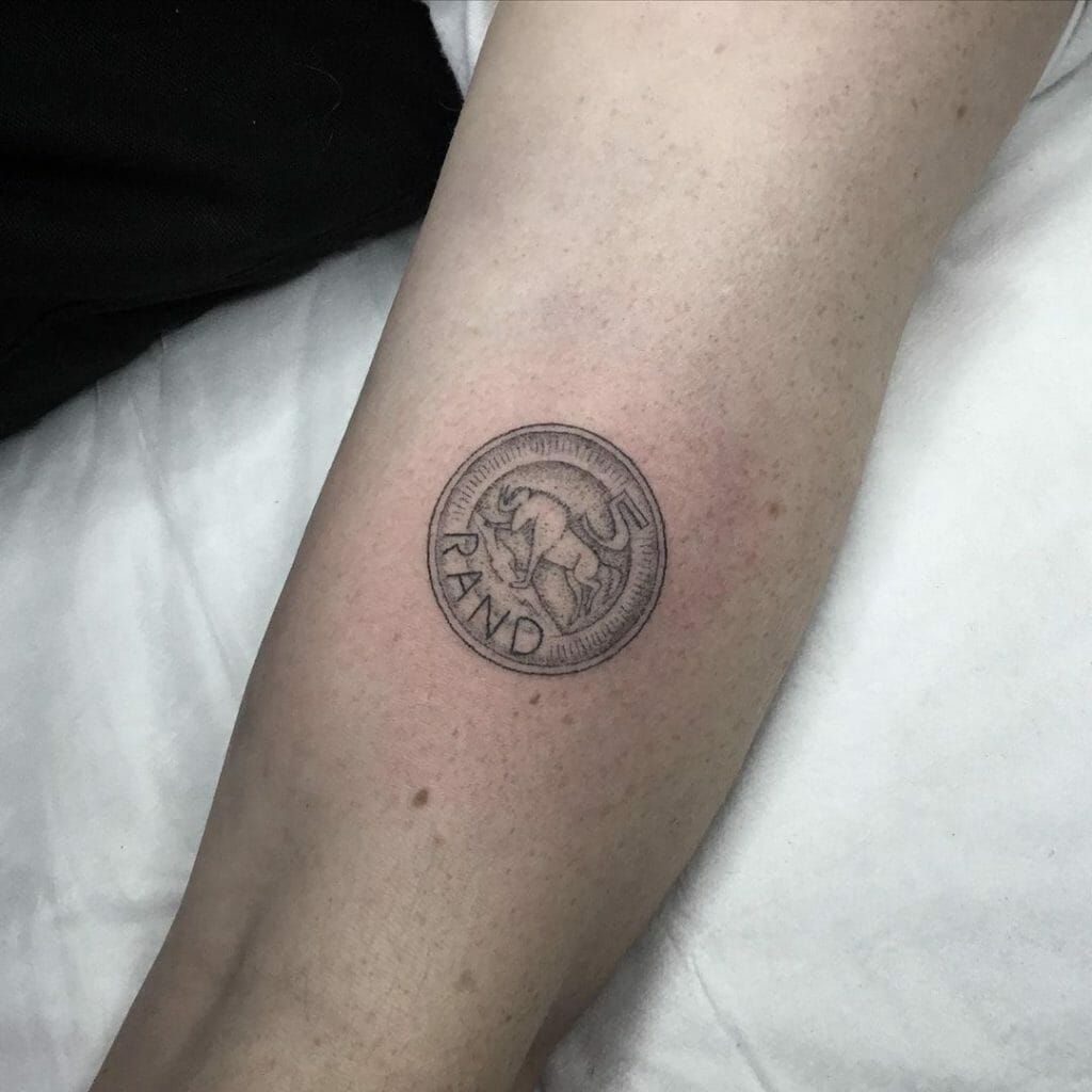 South African Rand Coin Tattoo