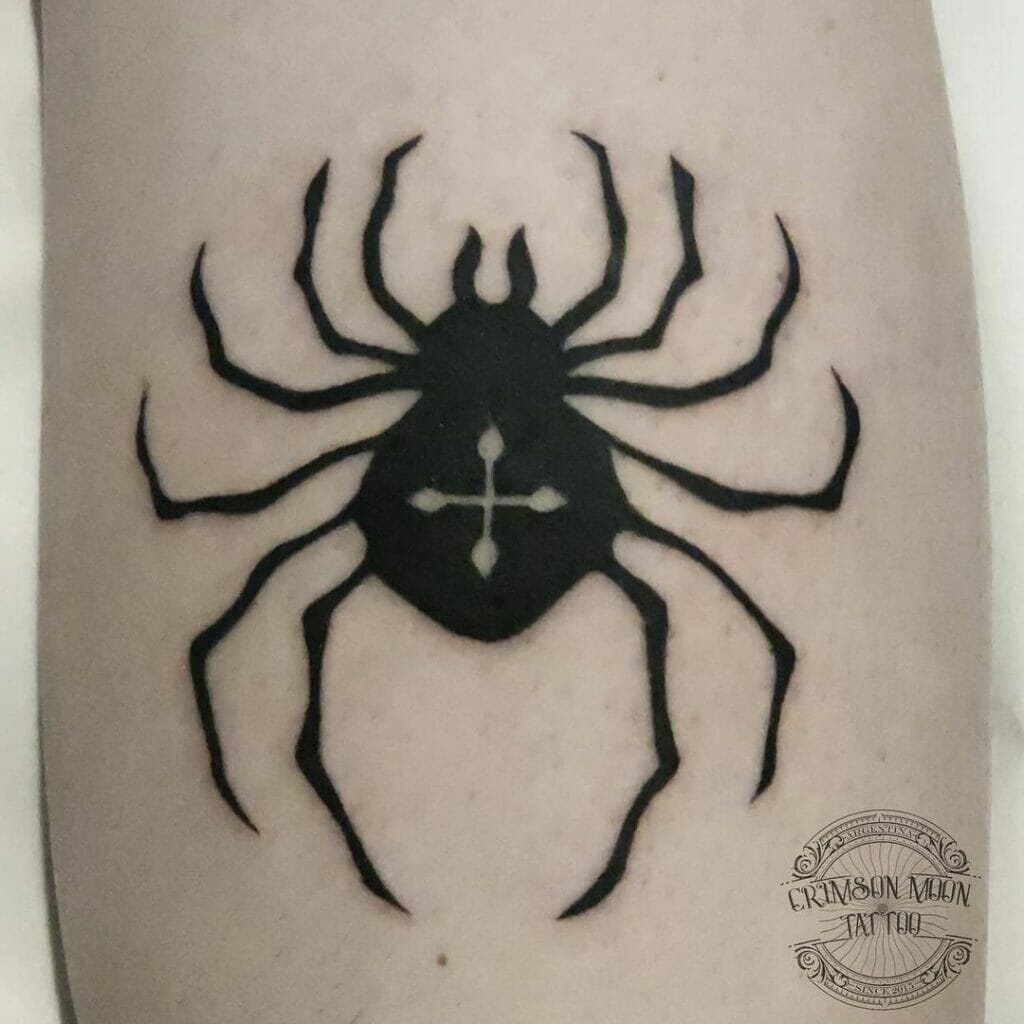Spider Tattoo With Chrollo's Symbol