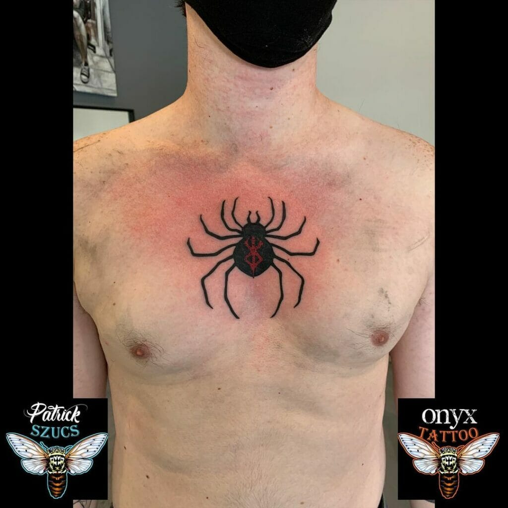 Spider Tattoo With Symbolic Hunter X Hunter Characters