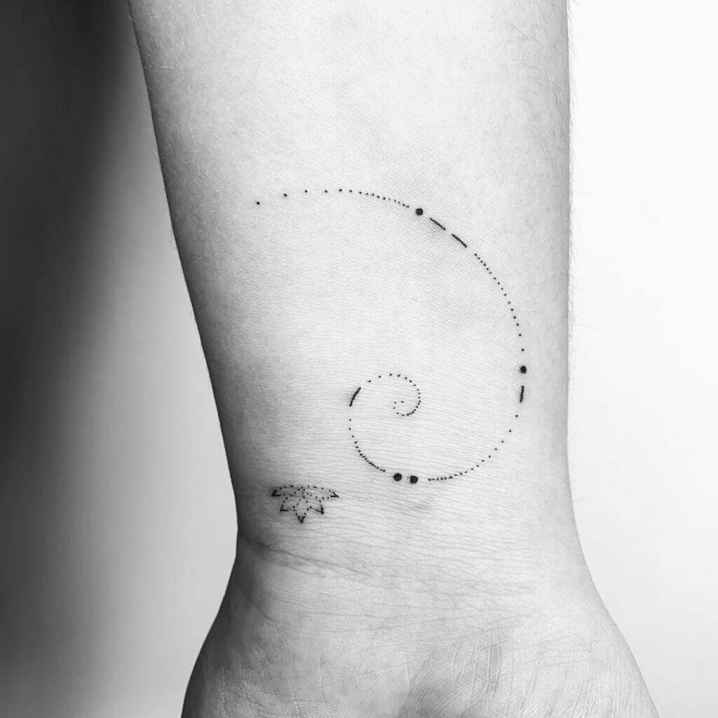 Spiral Morse Code Tattoo