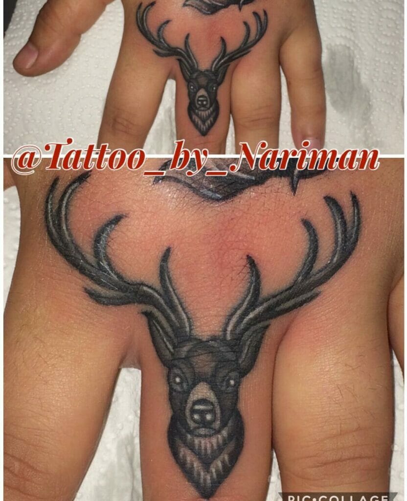 Stag Middle Finger  Tattoo