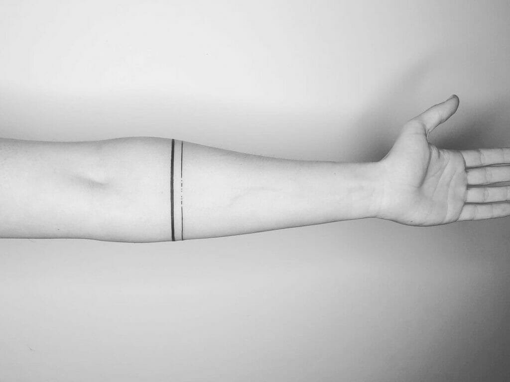 Straight Line And Message In Morse Code Tattoo