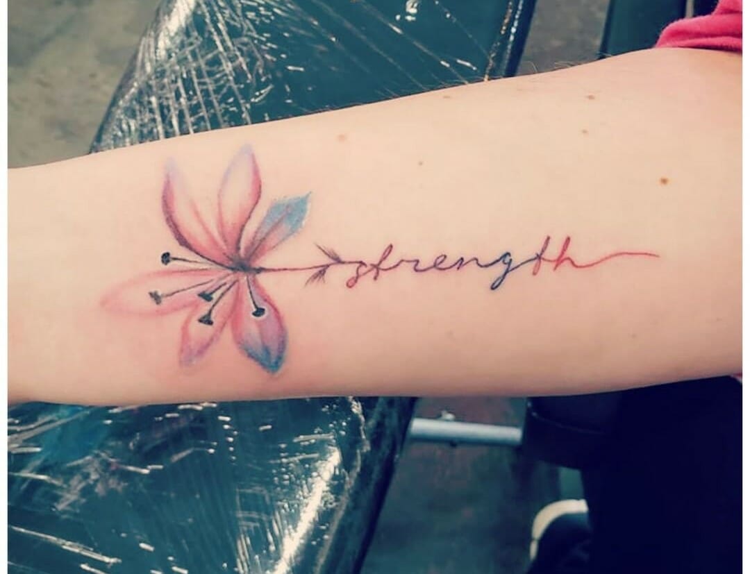 181 Tattooz Studio  Arrow tattoos today symbolize strength in certain  phase in someones life and direction in finding your way And flowers are symbols  of natural beauty and life The above