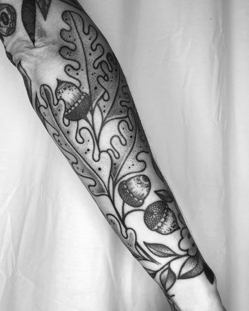 Stunning Acorn Tattoo Sleeve