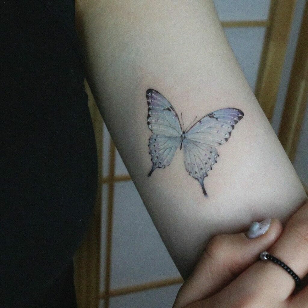 Stunning Blue Butterfly Tattoo