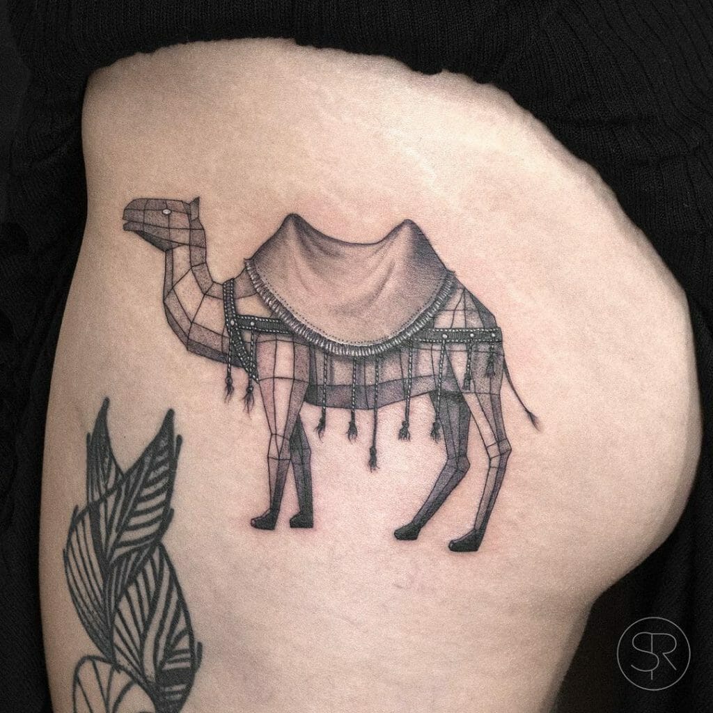 Stunning Geometric Camel Tattoo Design