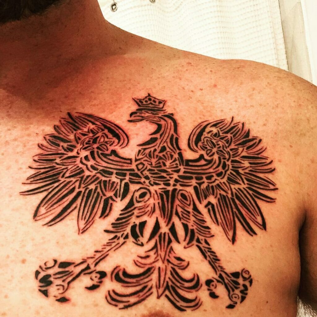 Stylistic Polish Eagle Tattoo