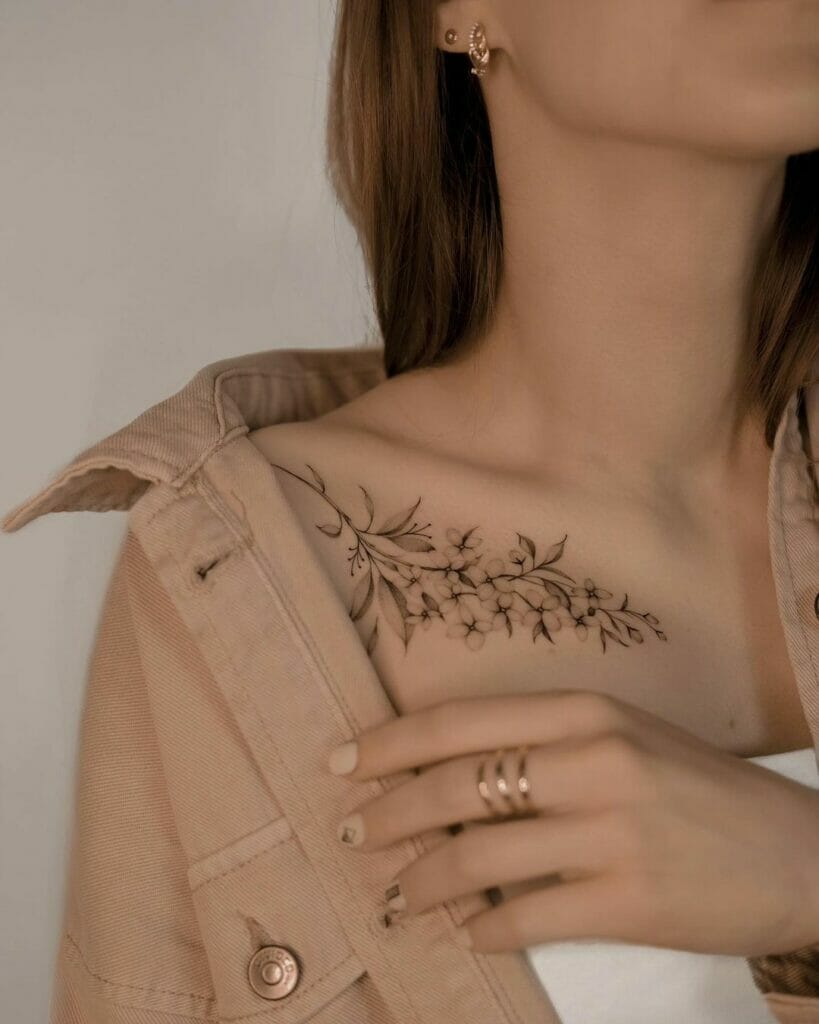 Subtle Lilac Tree Tattoo