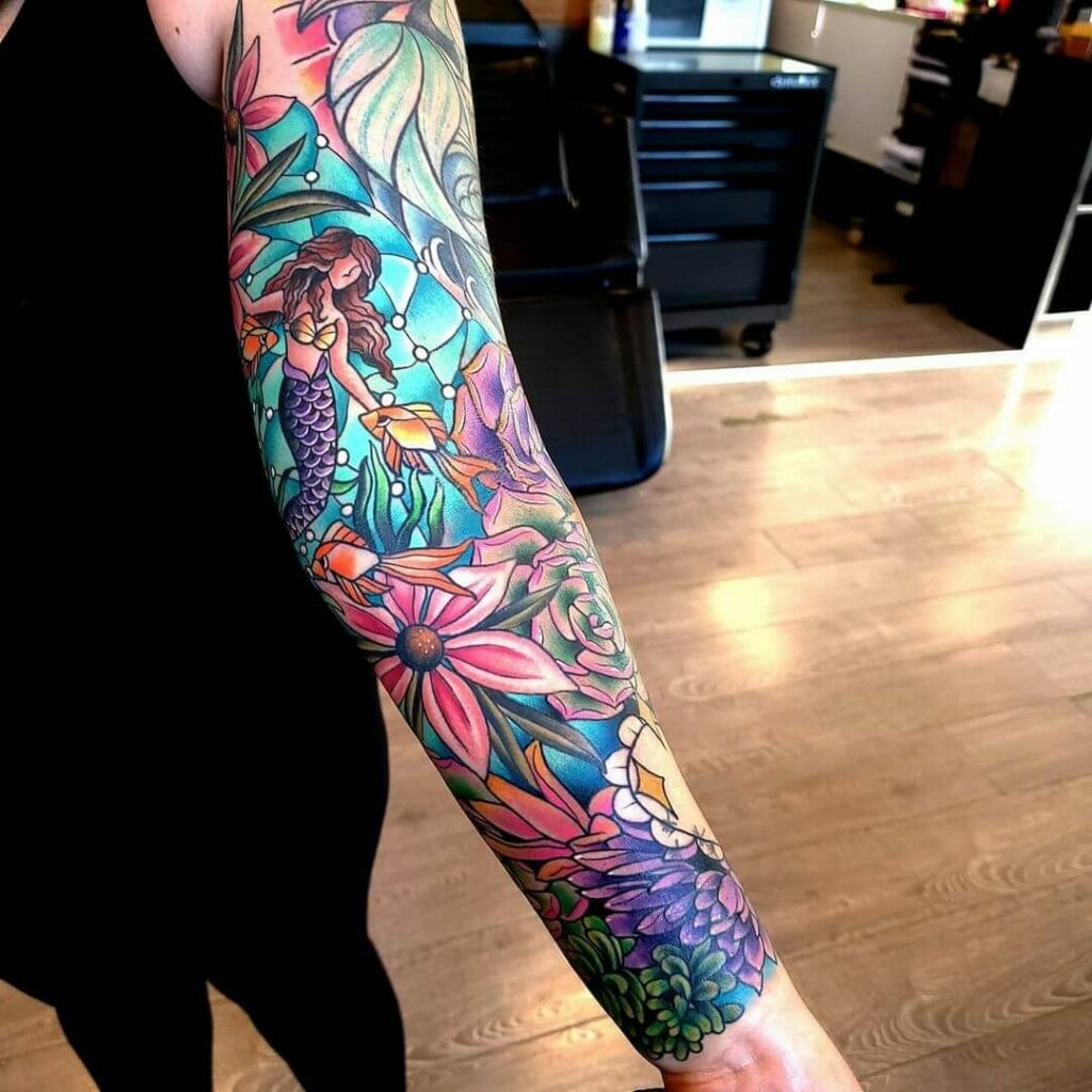 Succulent Sleeve Tattoo