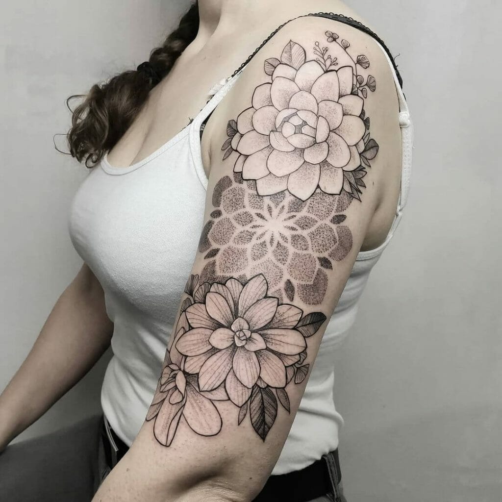 Succulent Tattoo Black And White