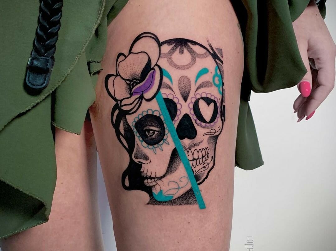 50 Sugar Skull Tattoo Designs For Dia De Muertos  Tats n Rings