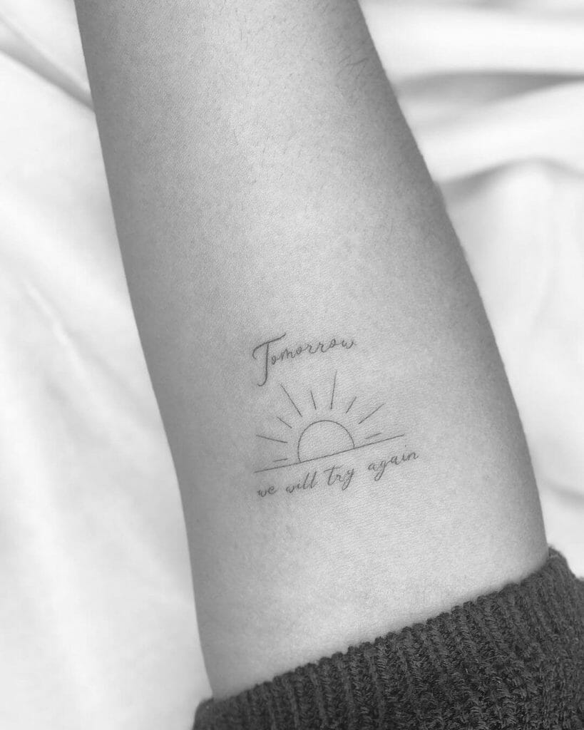 Sunrise Tattoo With Quotes