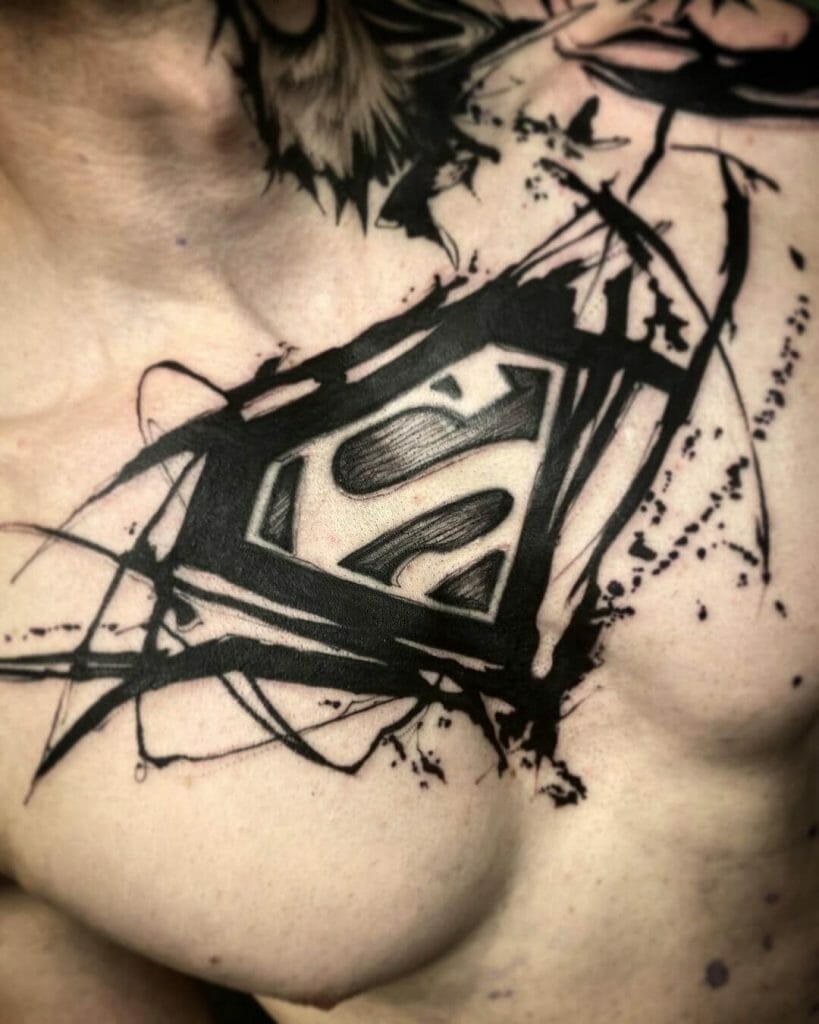 Superman Tattoo On Chest Design