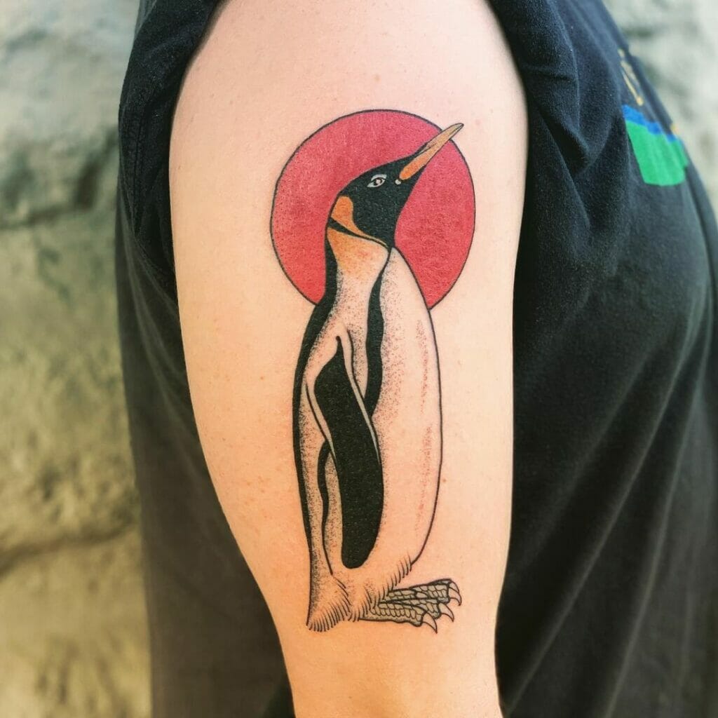 Sweet King Penguin Tattoo