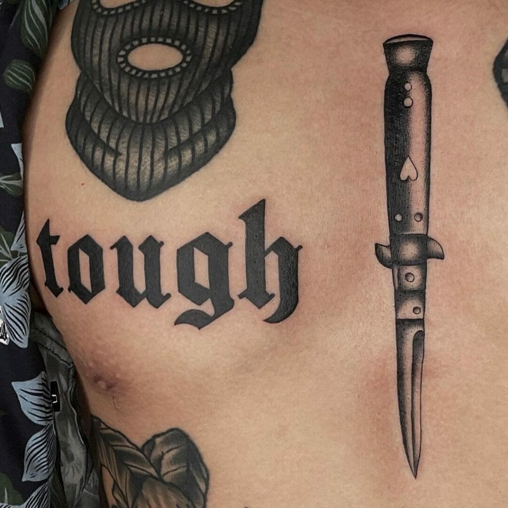 Switchblade Tattoo With Customized Handle