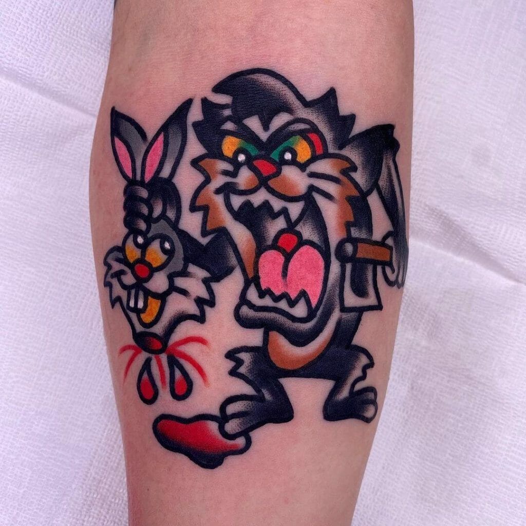 Taz And Bugs In Korean Style Tattoo
