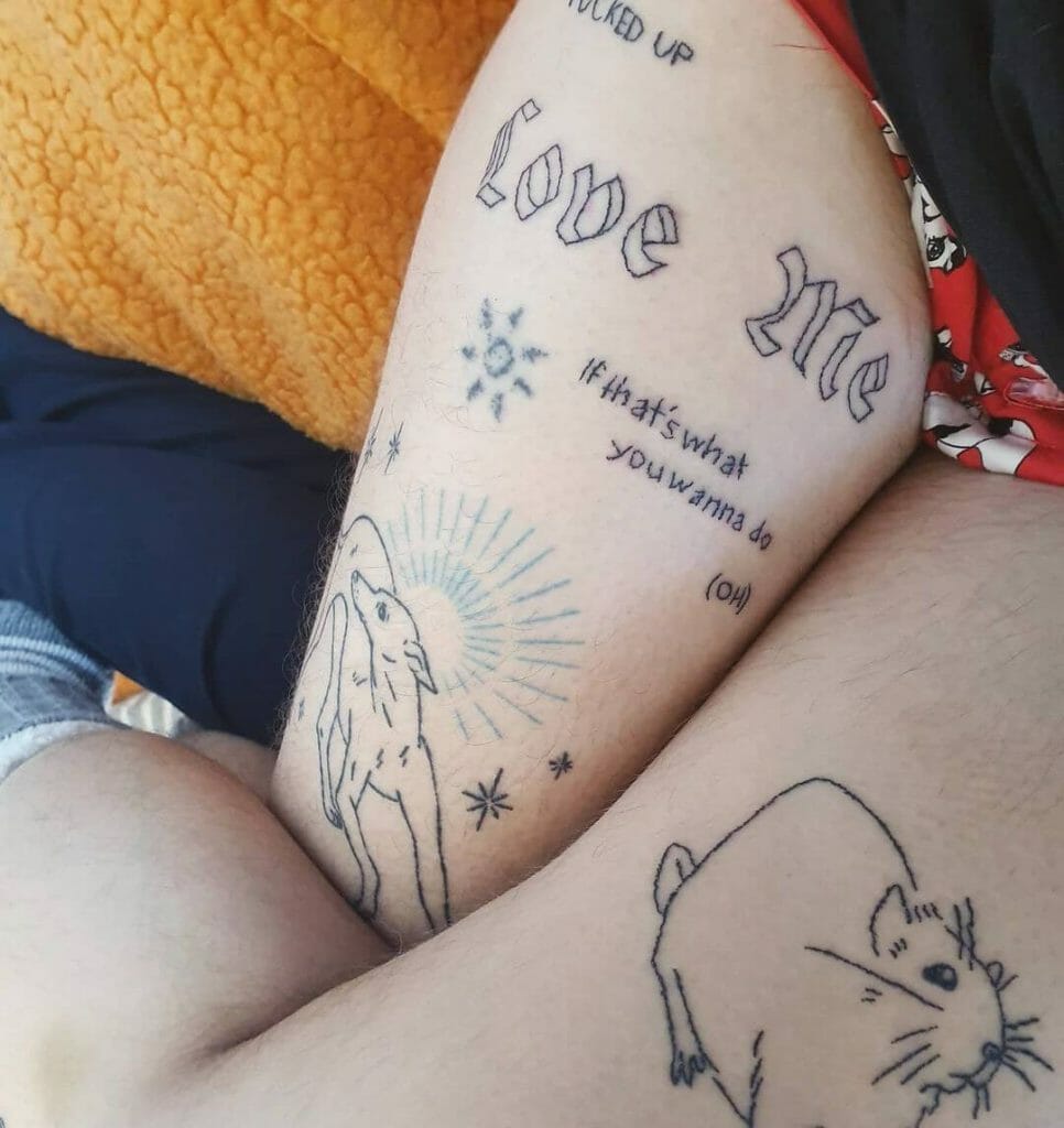 The 1975 X Love Me Thigh Tattoo