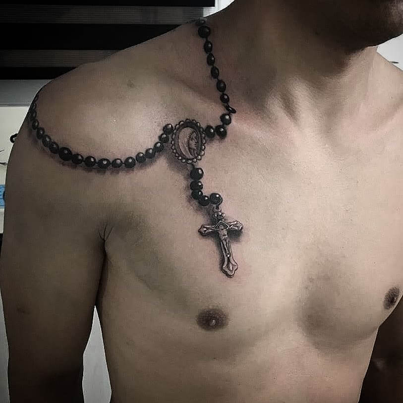 The 3D Rosary Beads Tattoo