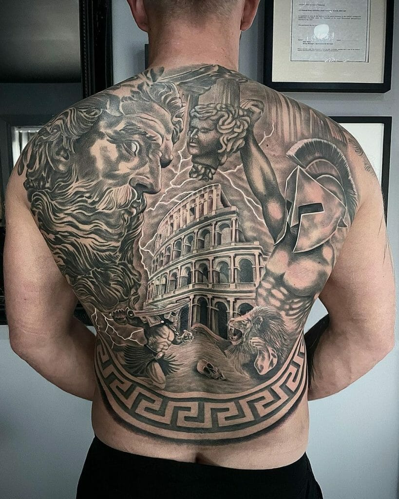 The Back Tattoo of A Gladiator
