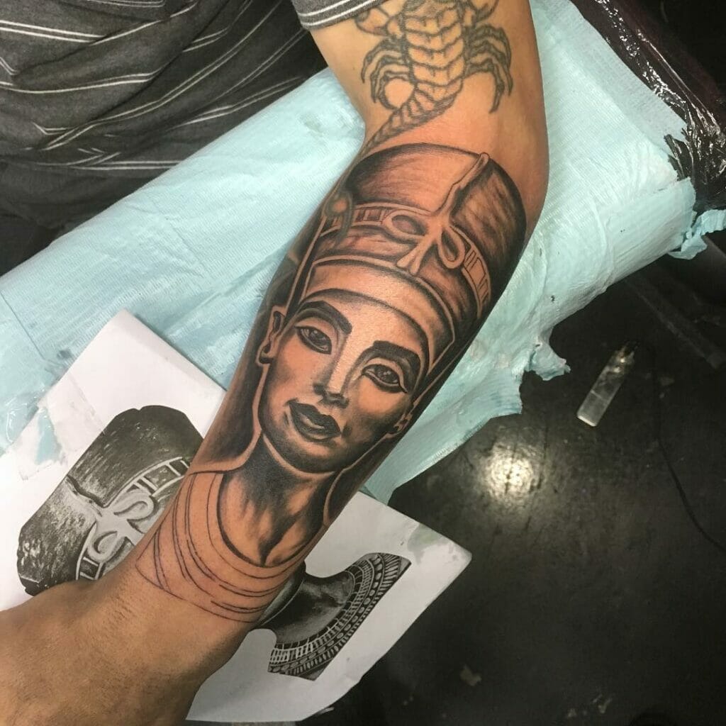 The Black and White Queen Nefertiti Tattoo