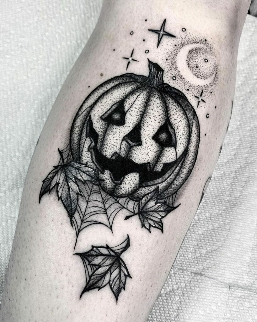 The Blackwork Pumpkin Tattoo That Just Goes With Everything