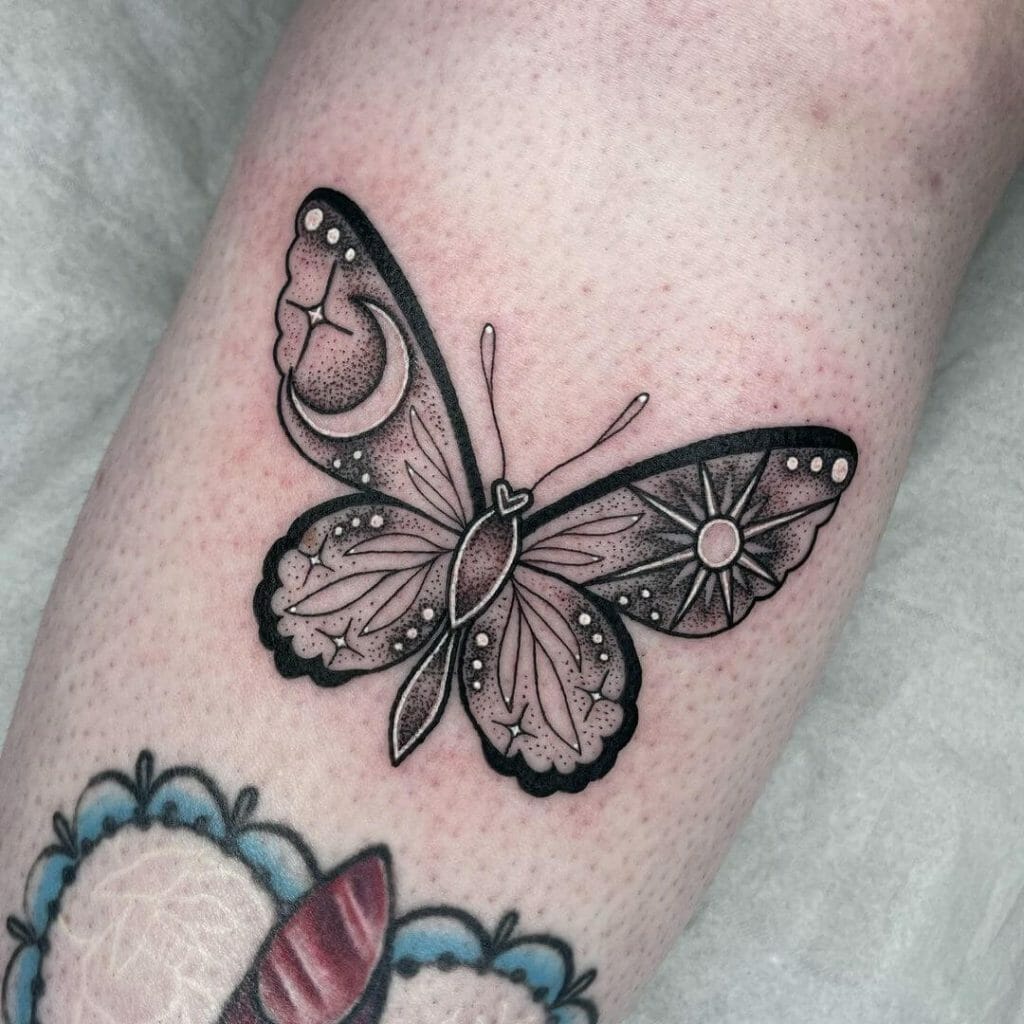 The Butterfly Cradling the Sun Tattoo