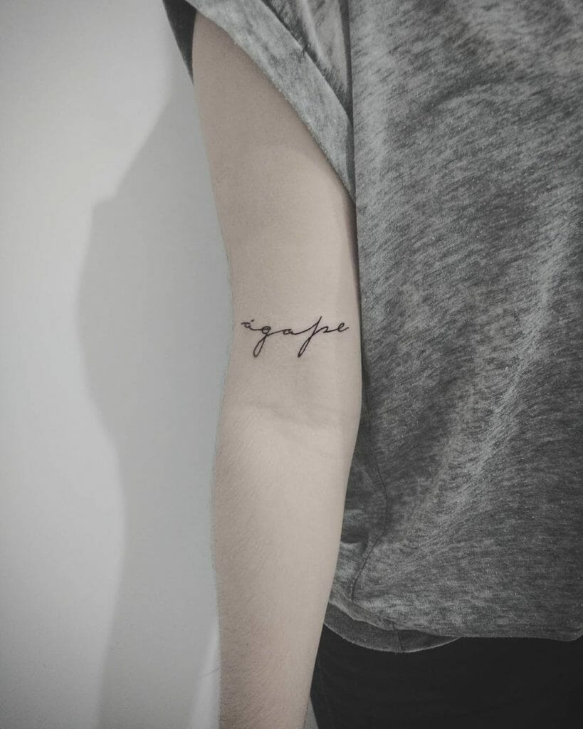 The Casual Inner Arm Agape Tattoo