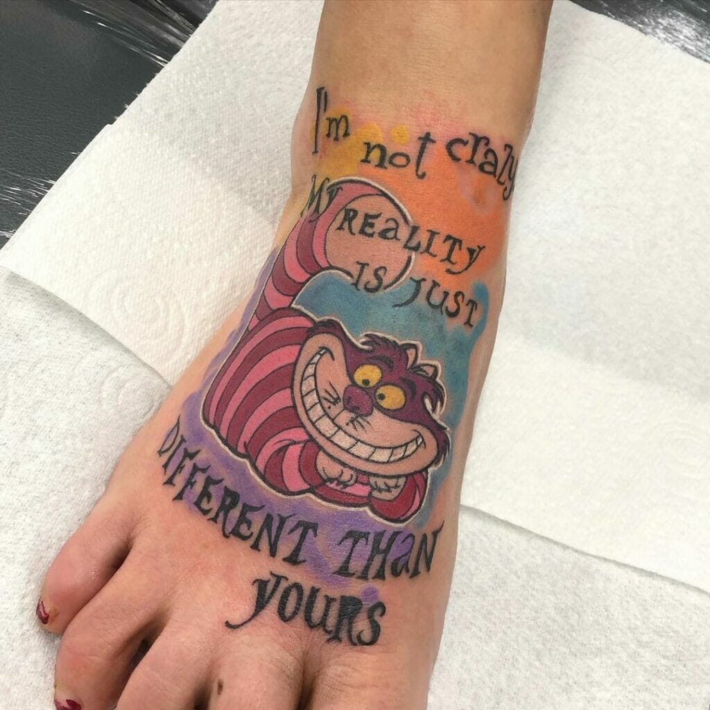 The Cheshire Cat Mad Hatter Tattoo