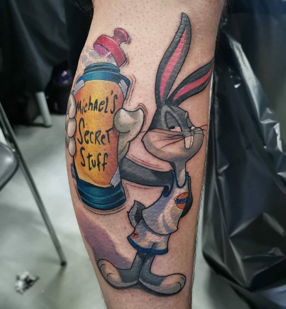 The Coloured Bugs Bunny Sleeve Tattoo