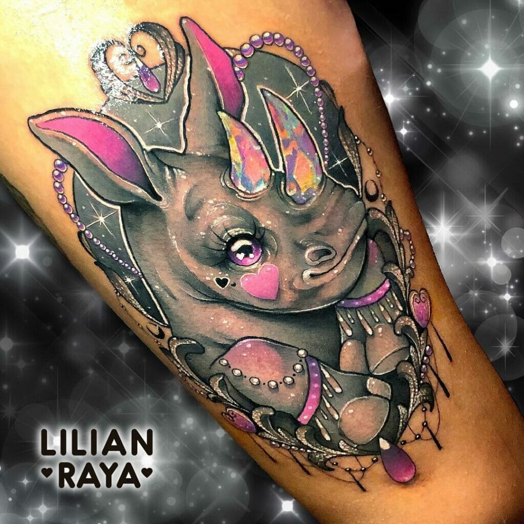The Comical Masterpiece Of Rhino Tattoos