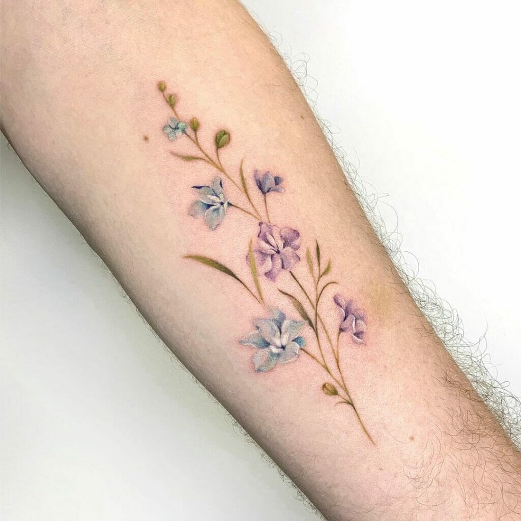 The Delphinium Watercolour Tattoo